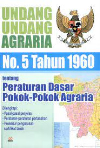 Undang-Undang Agraria No. 5 Tahun 1960