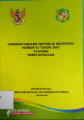 Undang- Undang Republik Indonesia Nomor 43 Tahun 2007 Tentang Perpustakaan